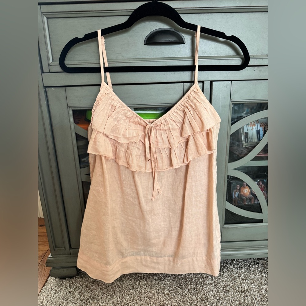 LOFT Peach Ruffle Camisole